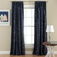 thumbnail image 1 of Lush Decor Star Room Darkening 84" x 52" Geometric Navy 3" Rod Pocket 2-Pc Set Window Panel, 1 of 11