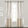 thumbnail image 1 of Lush Decor Star Sheer Insulated Grommet Blackout Window Curtain Panels Neutral 38X95 Set, 1 of 11