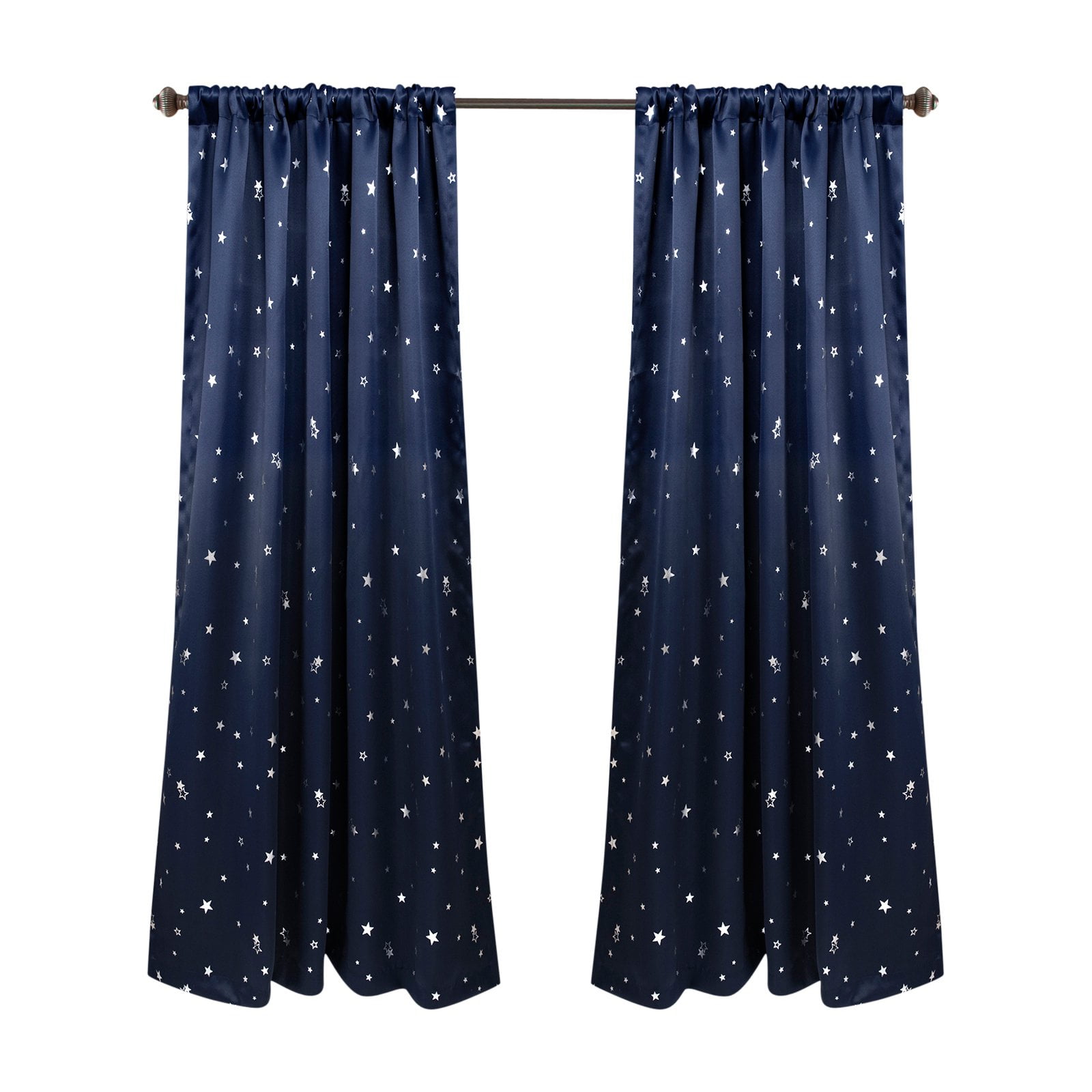 Neutral Color Block Light Filtering Grommet Drapes, 84" x 52"