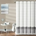 thumbnail image 1 of Lush Decor Stripe Yarn Dyed Tassel Fringe Woven Cotton Shower Curtain, 72x72, Gray, Single, 1 of 10