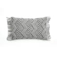 thumbnail image 1 of Lush Decor  Studio Chevron Macrame Decorative Pillow Cover Grey, 1 of 11