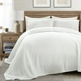 thumbnail image 1 of Lush Decor Super Cozy Ultra Soft Ribbed Faux Fur Oversized Bedspread/Blanket White Single King/Cal King 120X92, 1 of 11