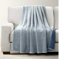 thumbnail image 1 of Lush Decor Super Cozy Ultra Soft Ribbed Faux Fur Throw White/Navy Single 50X60, 1 of 9