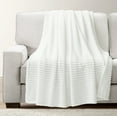 thumbnail image 1 of Lush Decor Super Cozy Ultra Soft Ribbed Faux Fur Throw White Single 50X60, 1 of 9