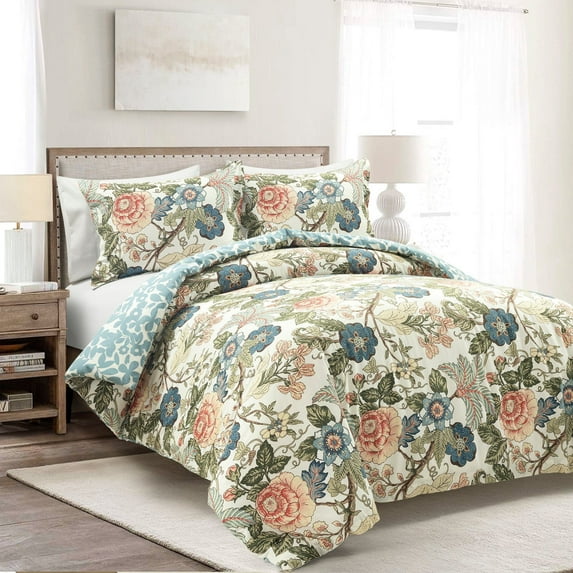 Lush Decor Sydney Duvet - Green/Blue - Full/Queen