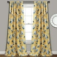 thumbnail image 1 of Lush Decor Tania Floral Room Darkening 95" x 52" Floral Yellow 3" Back Tab Rod Pocket Pair Window Panel, 1 of 11