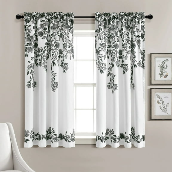 Lush Decor Tanisha Light Filtering Window Curtain Panels Black/White 52X632 Set
