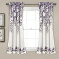 thumbnail image 1 of Lush Decor Tanisha Room Darkening 63" x 52"+ 2" Header Floral Purple 3" Rod Pocket Pair Window Panel, 1 of 11