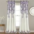 thumbnail image 1 of Lush Decor Tanisha Room Darkening 84" x 52" + 2" Header Floral Purple 3" Rod Pocket 2-Pc Set Window Panel, 1 of 11