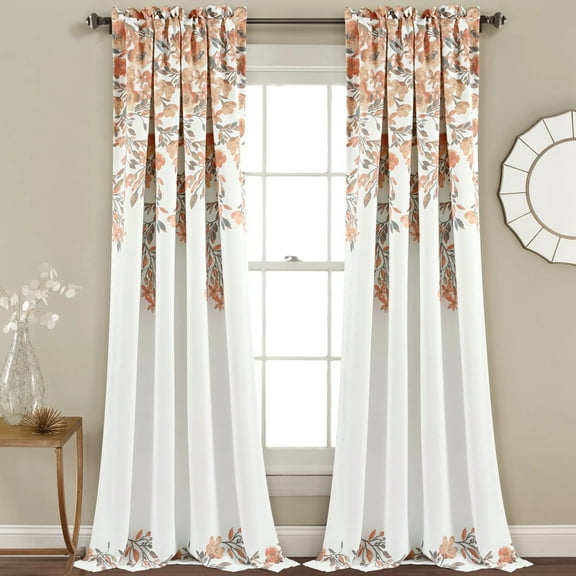 Lush Decor Tanisha Room Darkening Window Curtain Panels Blush/Gray 52X84+2 Set