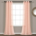 thumbnail image 1 of Lush Decor Textured Dot Sheer 84" x 38" Blush Metal Grommets Pair Window Panel Curtain, 1 of 11