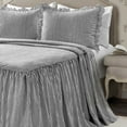 thumbnail image 1 of Lush Decor Ticking Stripe Ruffle Detail Bedspread, King, Black, 3-Pc Set, 1 of 11