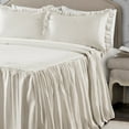 thumbnail image 1 of Lush Decor Ticking Stripe Ruffle Detail Polyester Bedspread, King, Wheat, 3-Pc Set, 1 of 11