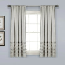 Lush Decor Tucker Stripe Window Curtain Panels - Gray - 84 X 40