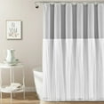 thumbnail image 1 of Lush Decor Tulle Skirt Colorblock Shower Curtain Light Gray/White 72x72, 1 of 11