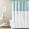 thumbnail image 1 of Lush Decor Tulle Skirt Colorblock Shower Curtain Spa Blue/White 72x72, 1 of 11