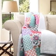 thumbnail image 1 of Lush Decor Turquoise Blue, White Throw, 50" x 60", 1 of 3