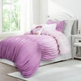 thumbnail image 1 of Lush Decor Umbre Fiesta Print Ruching Comforter, Twin-XL, Purple, 4-Pc Set, 1 of 11