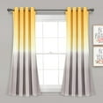 thumbnail image 1 of Lush Decor Umbre Fiesta Room Darkening 63" x 52" Ombre Yellow Metal Grommets Pair Window Panel, Yellow/Gray, 1 of 11