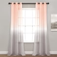 thumbnail image 1 of Lush Decor Umbre Fiesta Sheer Window Curtain Panel Pair, 84" Long x 38" Wide, Blush & Gray, 1 of 8