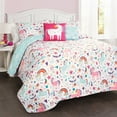 thumbnail image 1 of Lush Decor Unicorn Heart Kids Animal Print Reversible Quilt, Twin, White/Multi, 4-Pc Set, 1 of 11