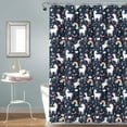 thumbnail image 1 of Lush Decor Unicorn Rainbow and Heart Pattern Kids Print Machine Washable Polyester Shower Curtain, 72x72, Navy/Multi, Single, 1 of 7