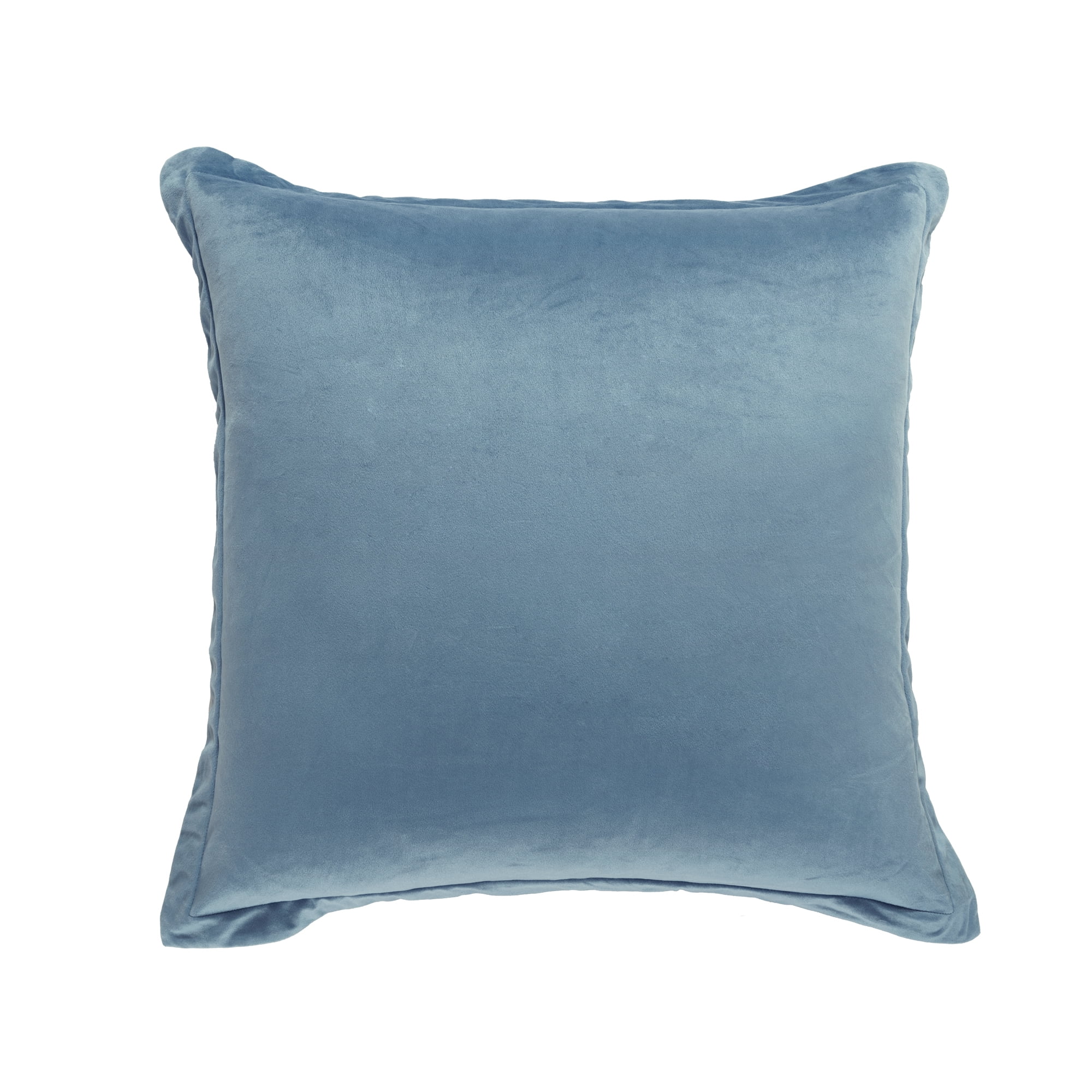 Lush Decor Velvet Dreams Euro Sham Covers 2 Piece Set 25.5" W x 25.5" L + 1.5" Dusty Blue - Velvet Pillow Cover - Euro Pillow Covers - Glam Decorative Pillows for Bed