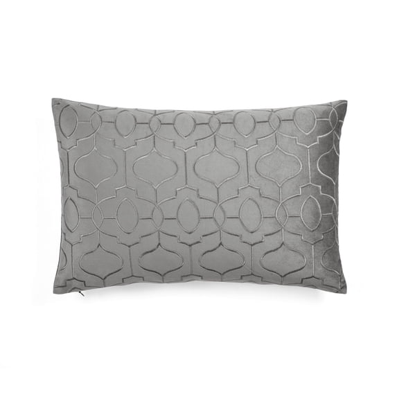 Lush Decor Velvet Geo Decorative Pillow Cover Dark Gray Single 13x20