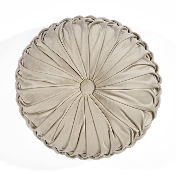 Lush Decor Velvet Round Decorative Pillow Taupe Single 18" Diameter