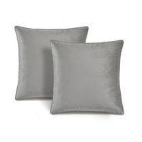 Lush Decor Velvet Solid Decorative Pillow Cover Dark Gray Pair 20x20