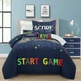 thumbnail image 1 of Lush Decor Video Games Kids Print Reversible Quilt, Twin, Navy/Multi, 4-Pc Set, 1 of 11