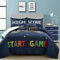thumbnail image 1 of Lush Decor Video Games Quilt Navy/Multi 5Pc Set Full/Queen, 1 of 11