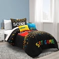 thumbnail image 1 of Lush Decor Video Games Reversible Oversized Comforter Black/Red 4Pc Set Twin, 1 of 11