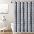 thumbnail image 1 of Lush Decor Waffle Stripe Woven Cotton Shower Curtain, 72x72, Light Gray, Single, 1 of 10