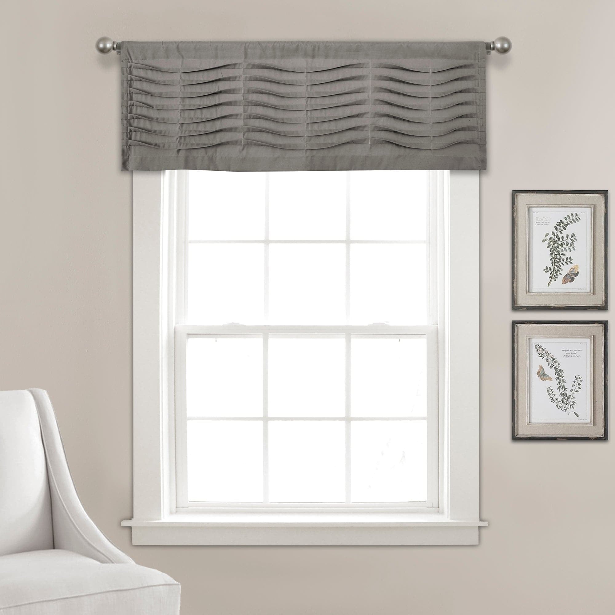 Dark Gray Wave Texture Rod Pocket Valance