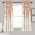 thumbnail image 1 of Lush Decor Weeping Flower Bright Colorful Floral Print 3" Rod Pocket Room Darkening Window Curtain Panel, Turquoise/Tangerine, 63"L x 52"W + 2" Header, Set of 2, 1 of 11