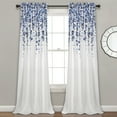 thumbnail image 1 of Lush Decor Weeping Flower Room Darkening Window Curtain Panels Navy/Blue Set 52X952, 1 of 11