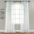 thumbnail image 1 of Lush Decor Weeping Flower Sheer Rod Pocket Window Panel, 84" x 38" + 2" Header, Blue/Gray, Pair, 1 of 11