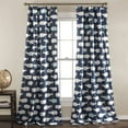 thumbnail image 1 of Lush Decor Whale Room Darkening 84" x 52" Navy 3" Rod Pocket 2-Pc Set Window Panel, 1 of 8