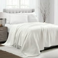thumbnail image 1 of Lush Decor White Geometric Cotton Reversible Bed Blanket Full/Queen, 1 of 11