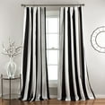 thumbnail image 1 of Lush Decor Wilbur Room Darkening 95" x 52" Stripe Black 3" Back Tab Rod Pocket 2-Pc Set Window Panel, 1 of 11
