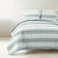 thumbnail image 1 of Lush Decor Yarn Dyed Textured Stripe Waffle Quilt Set, 3 Piece Set, Full/ Queen, Navy & White - Soft Waffle Bedding Set - Blue Quilt - Waffle Blanket - Minimalist, Modern & Farmhouse Bedroom Decor, 1 of 9