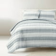 thumbnail image 1 of Lush Decor Yarn Dyed Textured Stripe Waffle Quilt Set, 3 Piece Set, King, Navy & White - Soft Waffle Bedding Set - Blue Quilt - Waffle Blanket - Minimalist, Modern & Farmhouse Bedroom Décor, 1 of 9