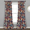 thumbnail image 1 of Lush Decor Zara Jacobean Room Darkening 95" x 52" Floral Navy 3" Back Tab Rod Pocket Pair Window Panel, 1 of 11