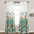 thumbnail image 1 of Lush Decor Zuri Flora Light Filtering Window Curtain Panels Turquoise/Orange 52X84 Set, 1 of 11