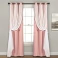 thumbnail image 1 of Lush Decorr Grommet Sheer Panels With Insulated Blackout Lining Pink 38X95 Set, 1 of 11