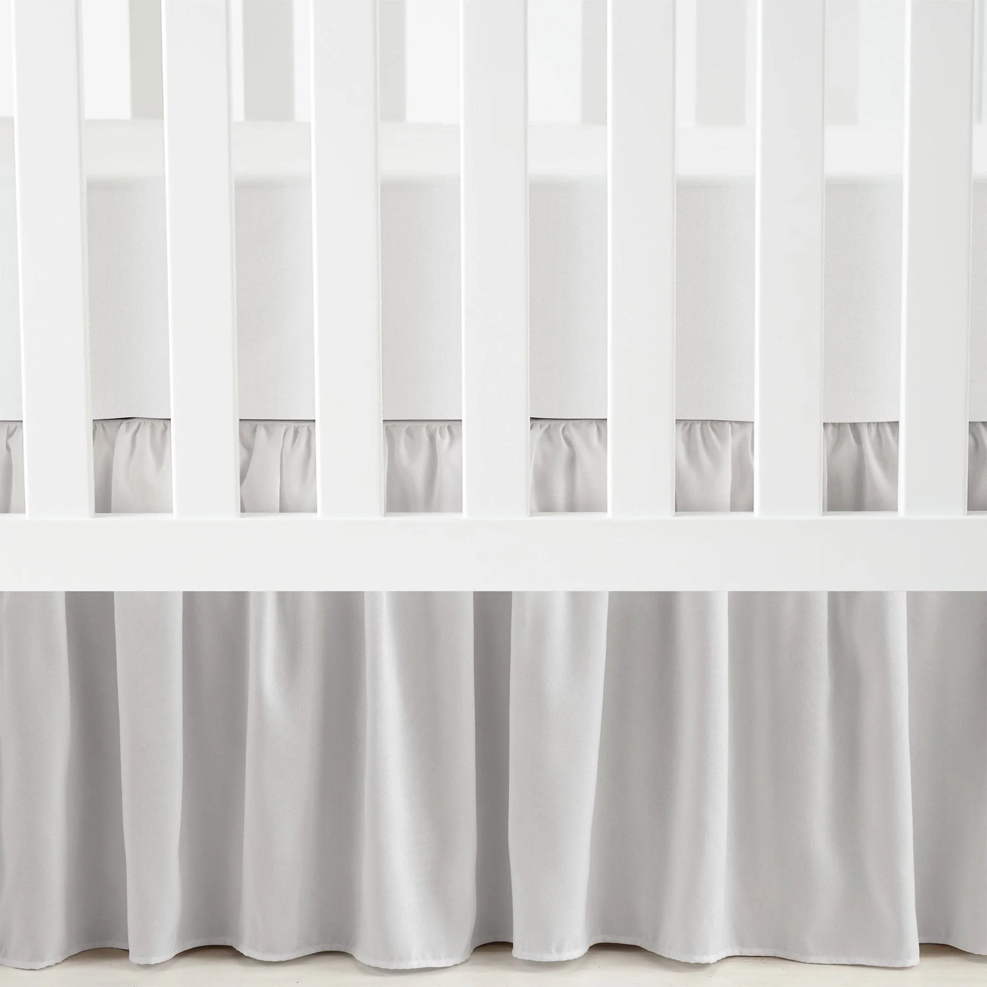 Lush Decorr Ruffle Crib Skirt Gray Single 28x52x16