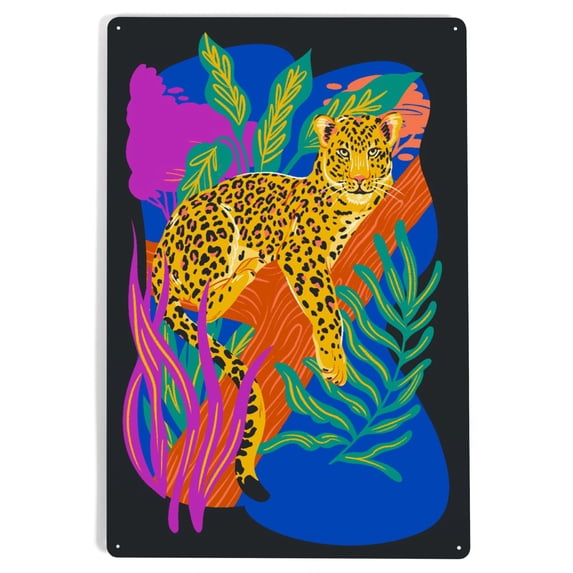 Lush Environment, Jaguar (12x18 Aluminum Art, Indoor Outdoor Metal Sign Decor)