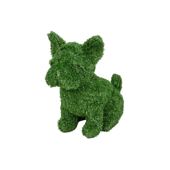 Lush Estate Turf Topiary French Bulldog, 9", Lifelike Artificial Grass Decor