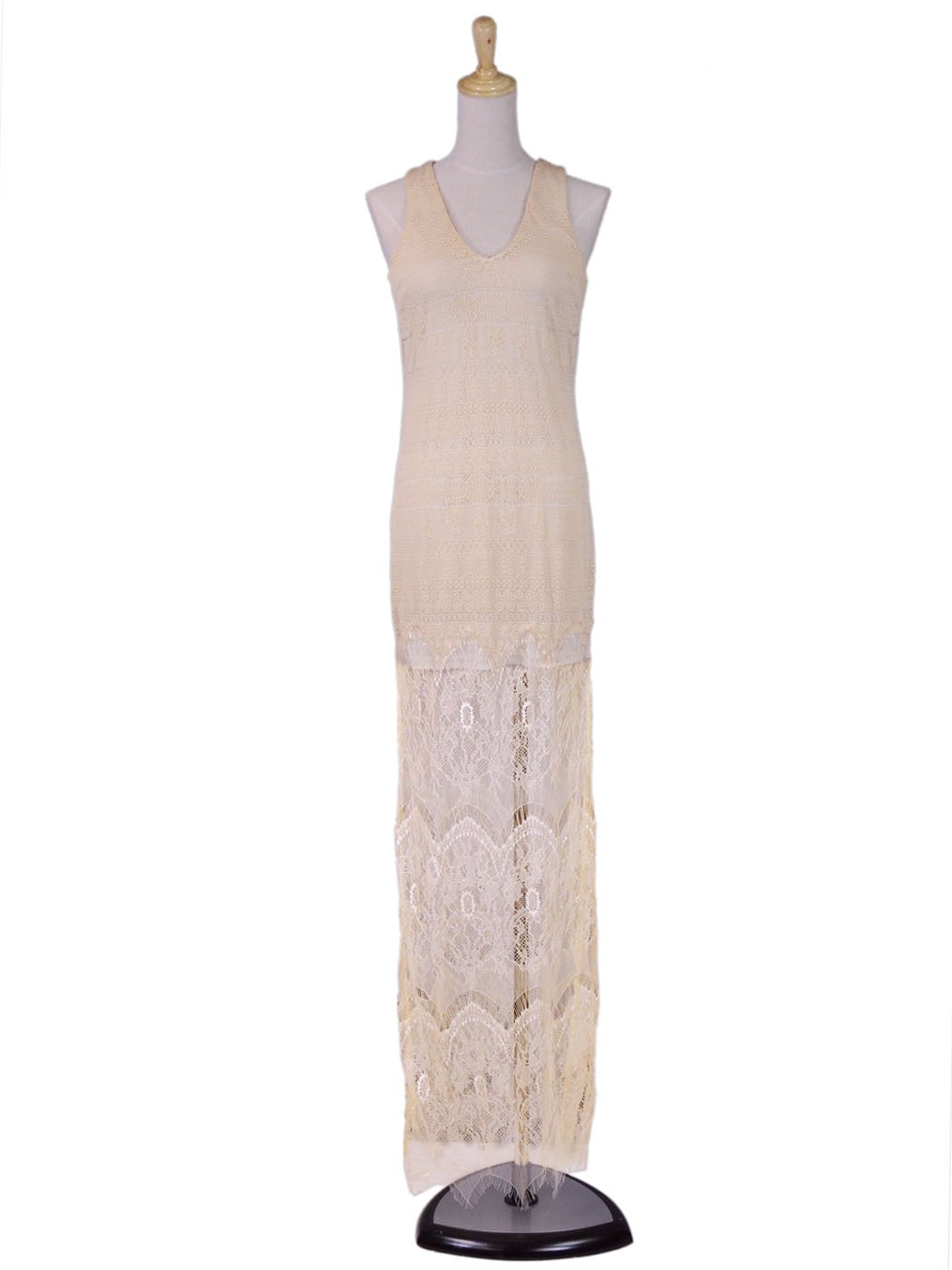 Lush Feminine Flirty Sweet Lace Delicate Knit Inside Lining Maxi Dress -  Walmart.com